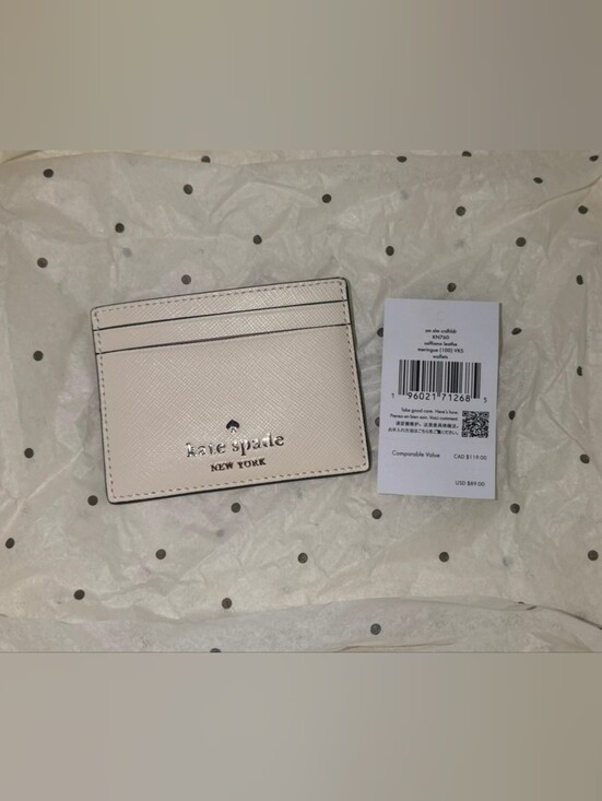 kate spade Handbags - Kate Spade Cream Saffiano Leather Card Case